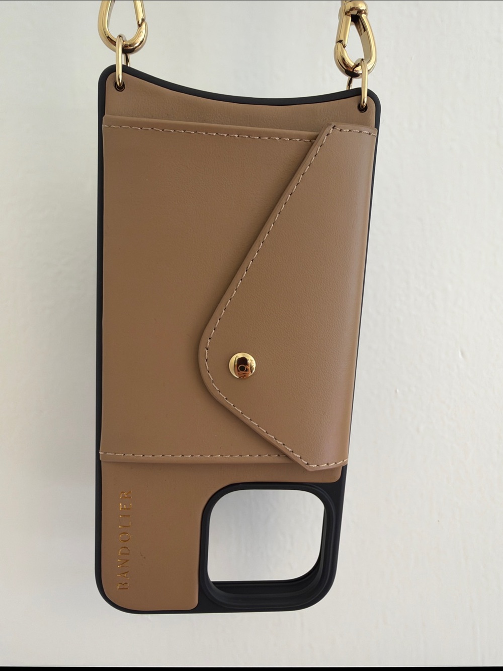 Bandolier Donna Tan/Gold Leather Crossbody iPhone 16 ProMax Case